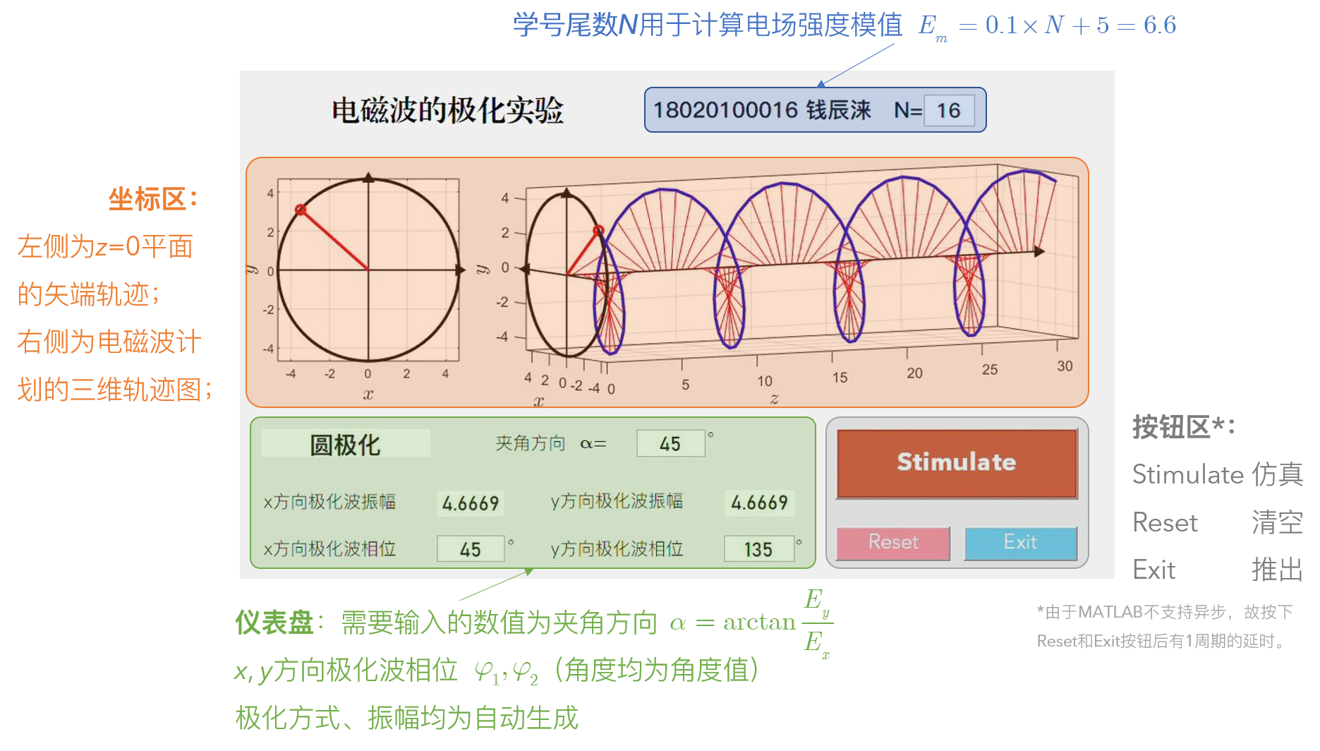 电磁波的极化实验GUI界面介绍